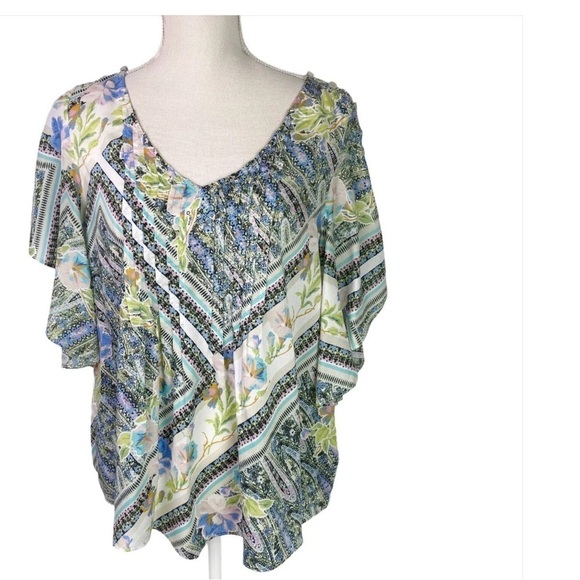Anthropologie Maeve Maya Top Flutter Sleeve Blouse size 0 - Picture 6 of 10